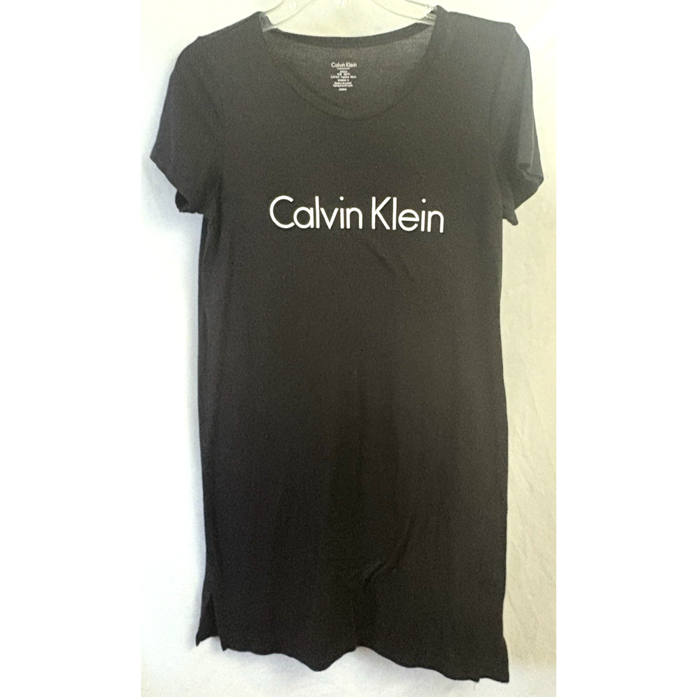 Calvin Klein Size S Motive Short Sleeves Crew Neck Knit Sleep Nightgown Dress